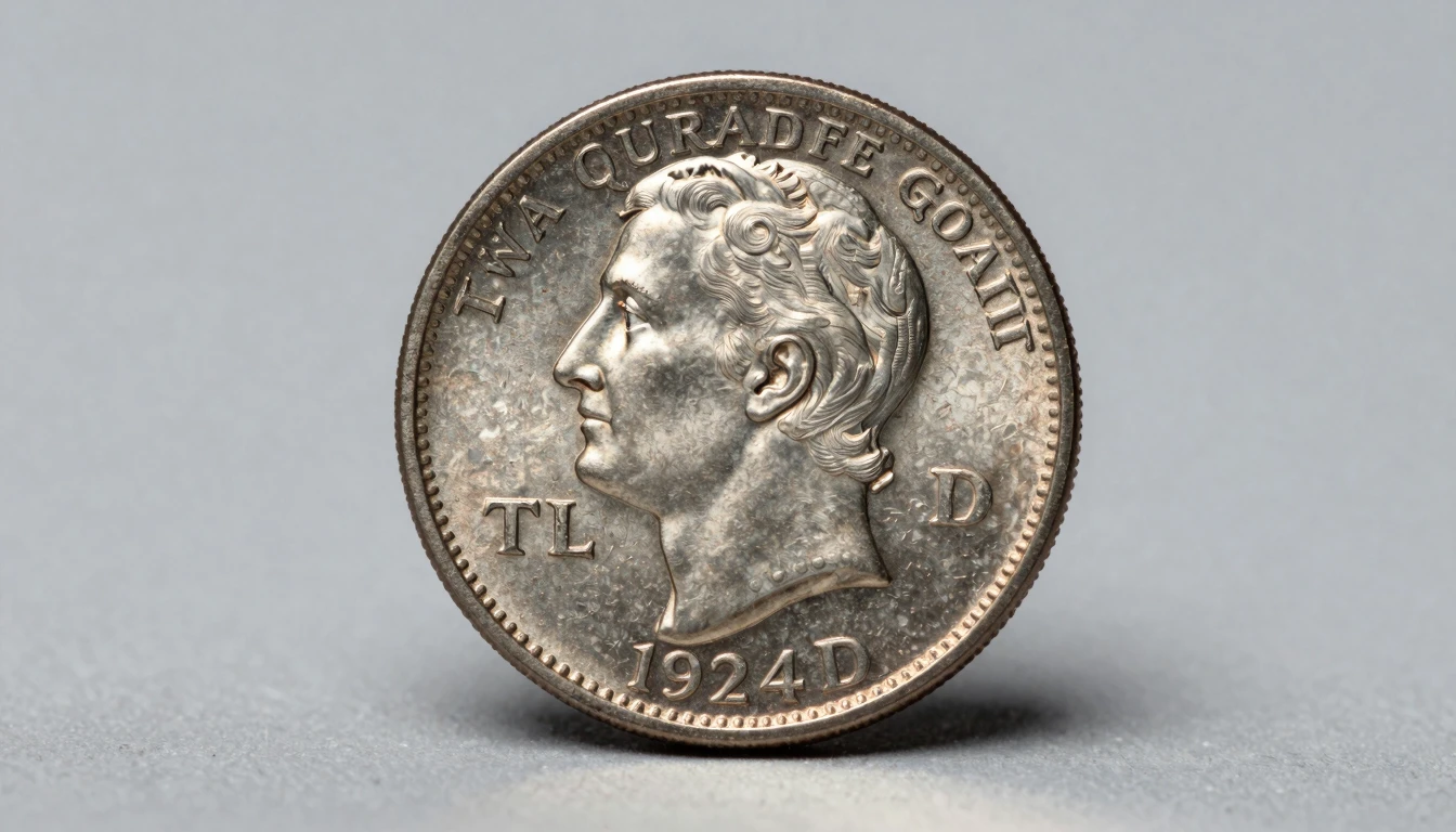 1924-D penny with emphasis on mint mark and wheat design