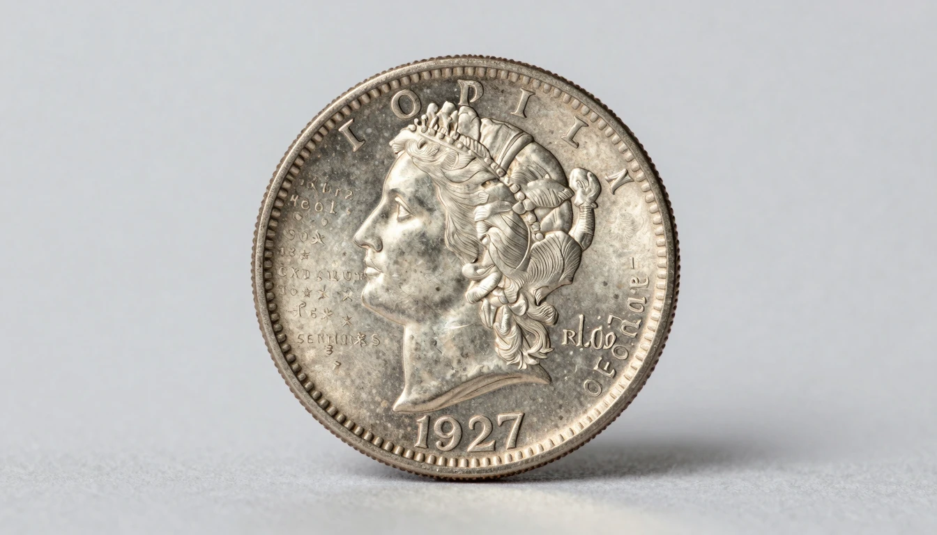 1927-D Standing Liberty Quarter numismatic photograph capturing unique die markers and surface texture