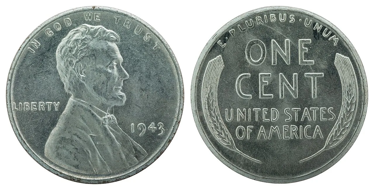 Rare 1943 Copper Wheat Penny known for its mistaken metal composition