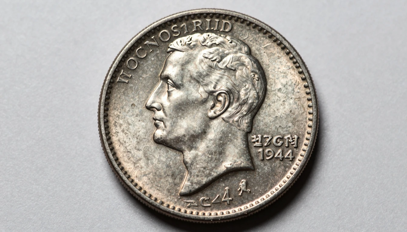 1944 Steel Cents obverse showing date and mint mark detail under macro studio lighting