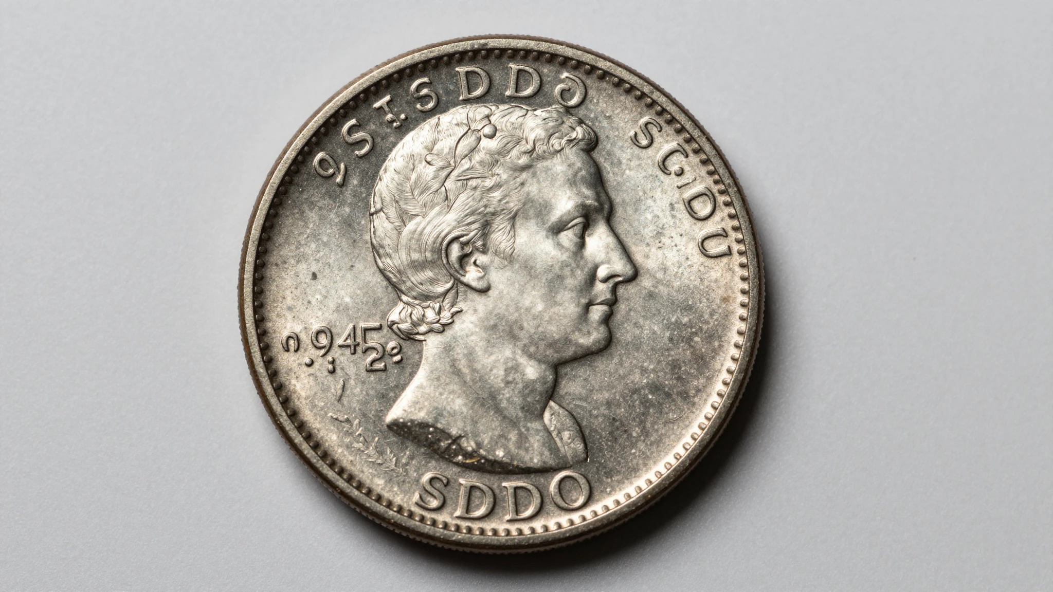 1946-S DDO Wheat Penny highlighting doubling in the date and lettering