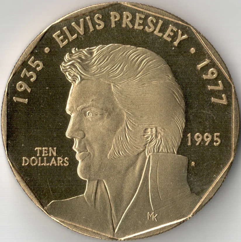 1995 Discovery of Counterfeit Toonies reverse close-up with design elements visible on a neutral surface
