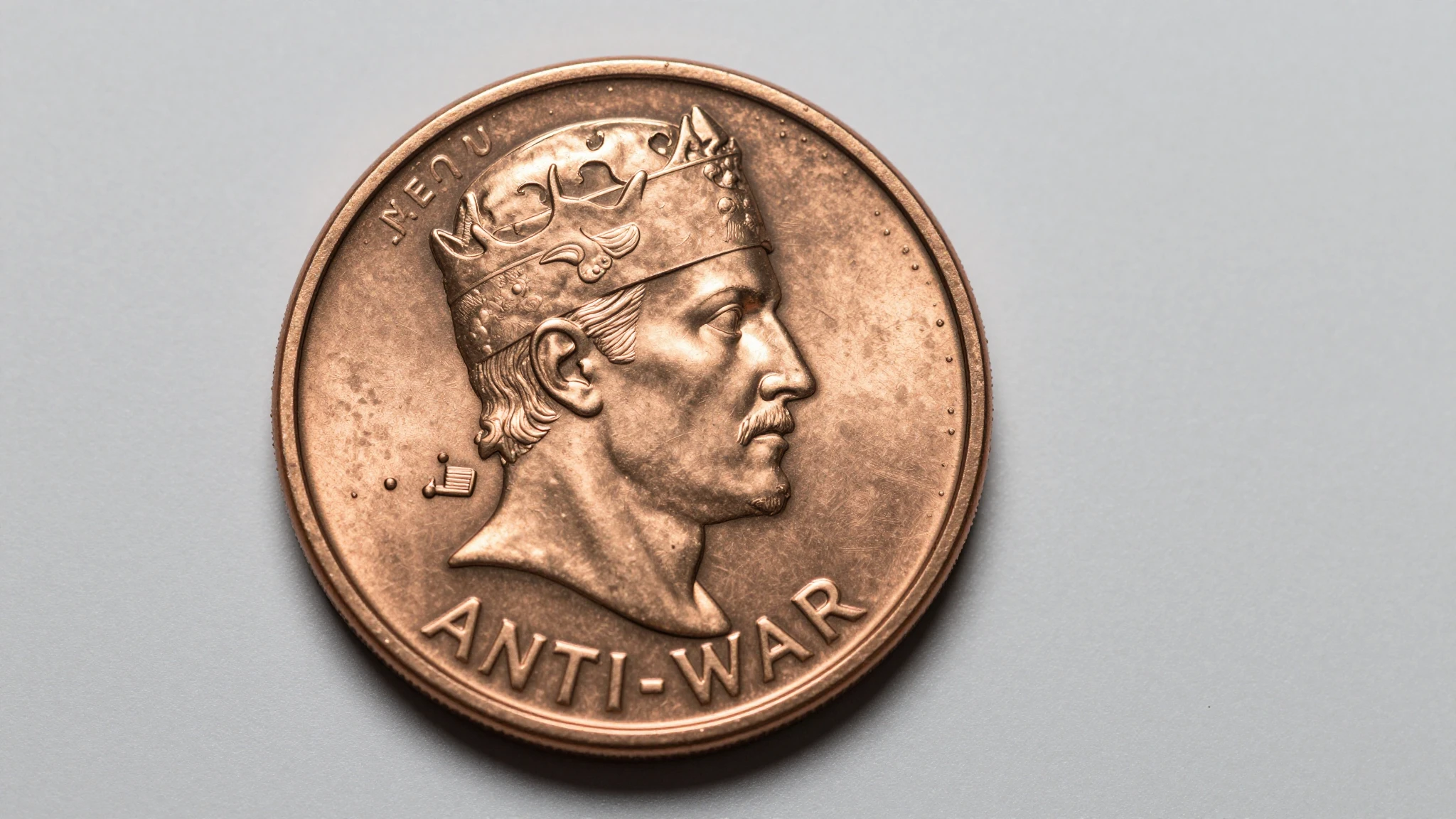Copperhead Anti-War token with snake and peace symbols