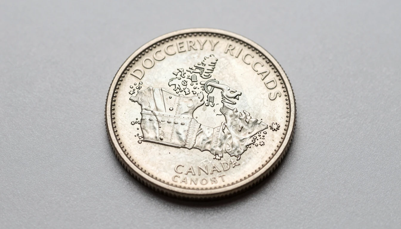 A handful of toonies with one as counterfeit in circulation.