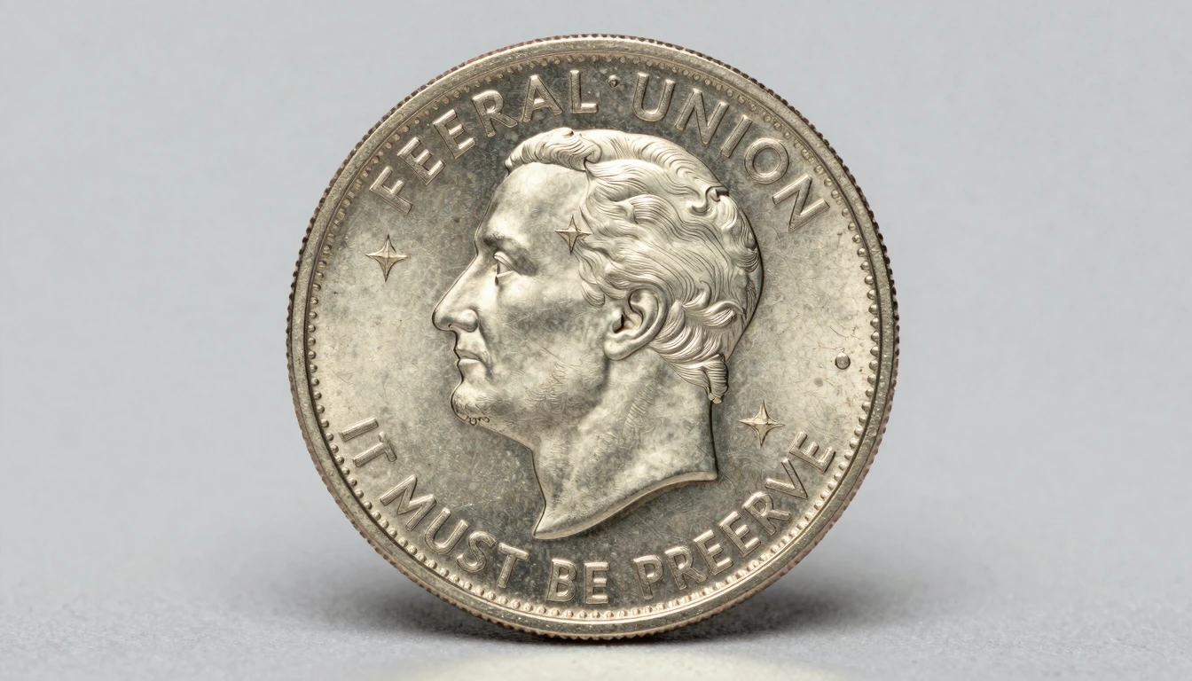 Federal Union token with firm inscription and majestic eagle imagery