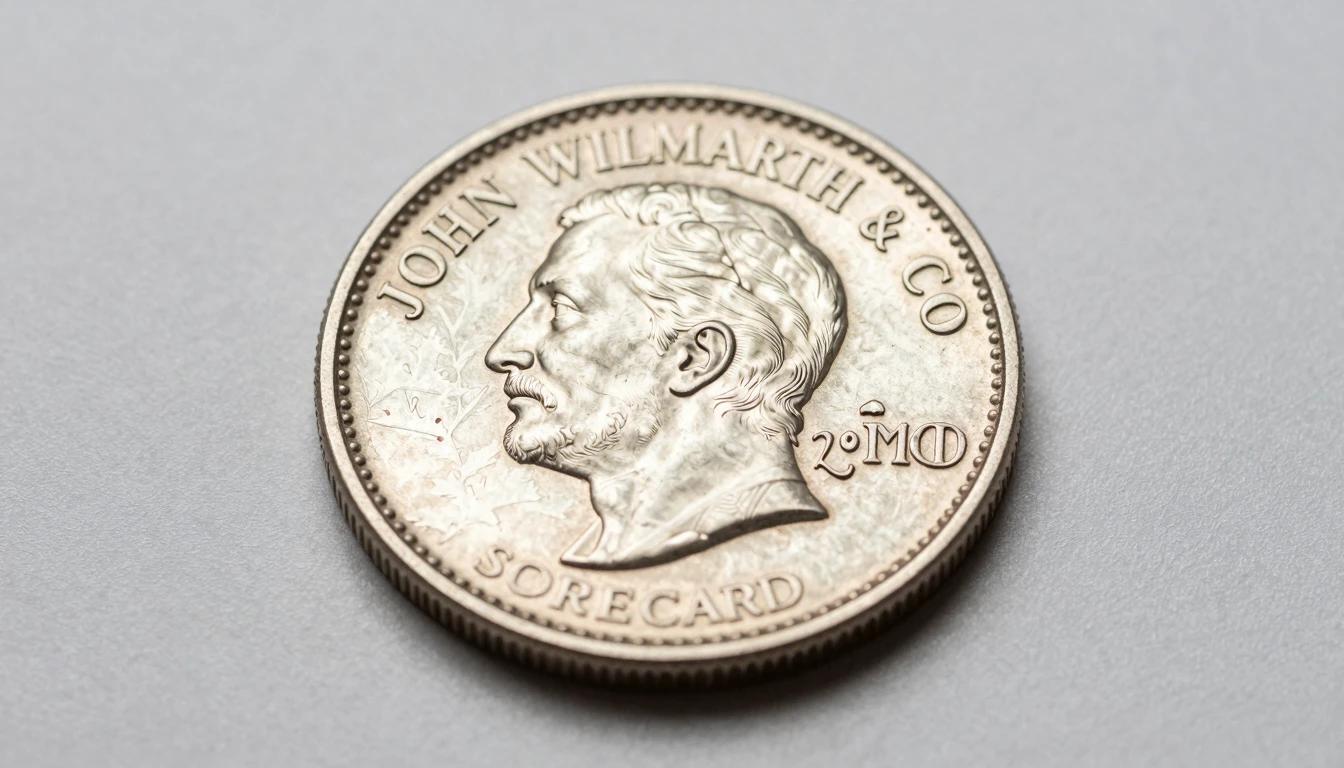 John Wilmarth & Co. storecard with embossed company name and detail