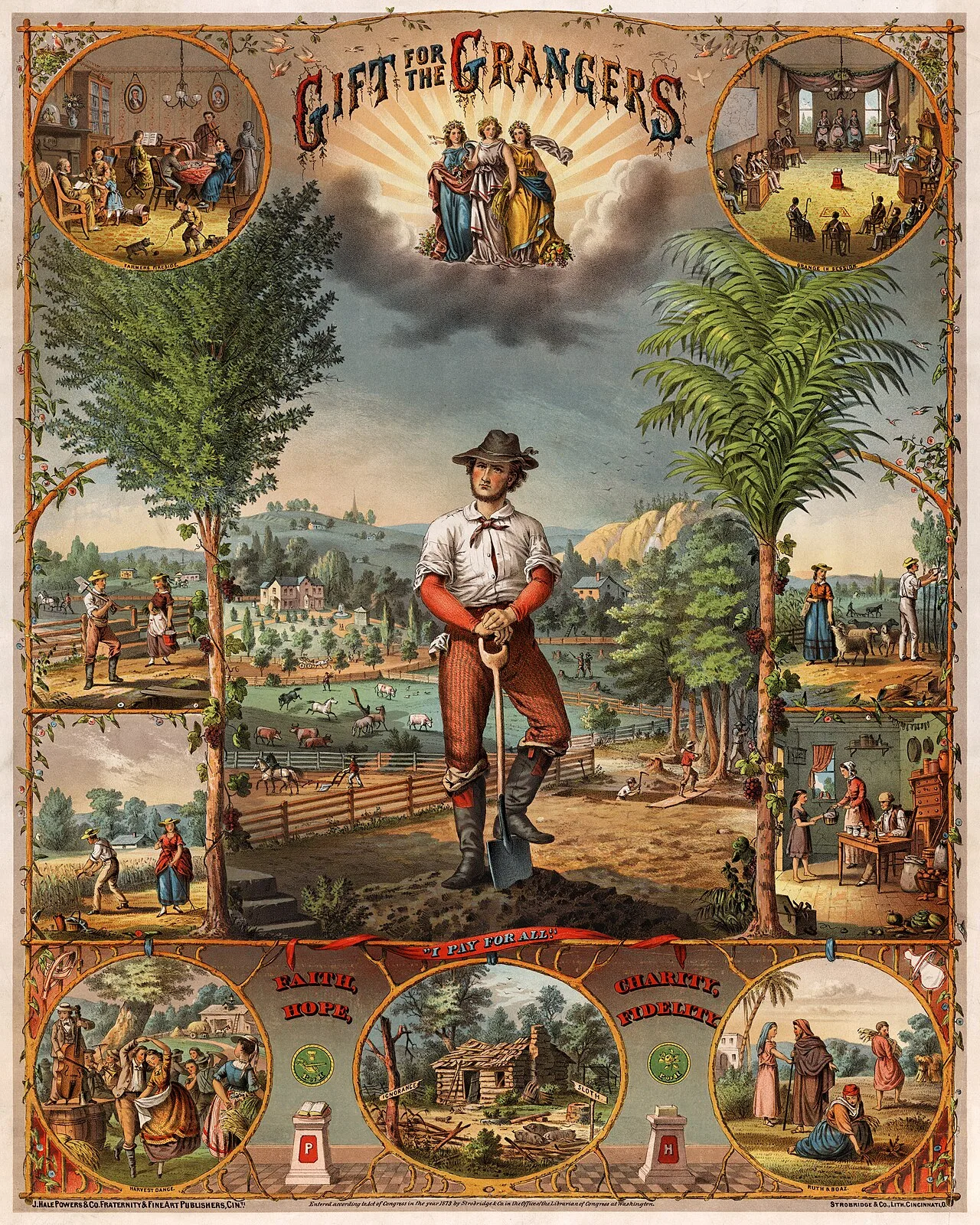 Peace & Friendship token with handshake and peace symbols