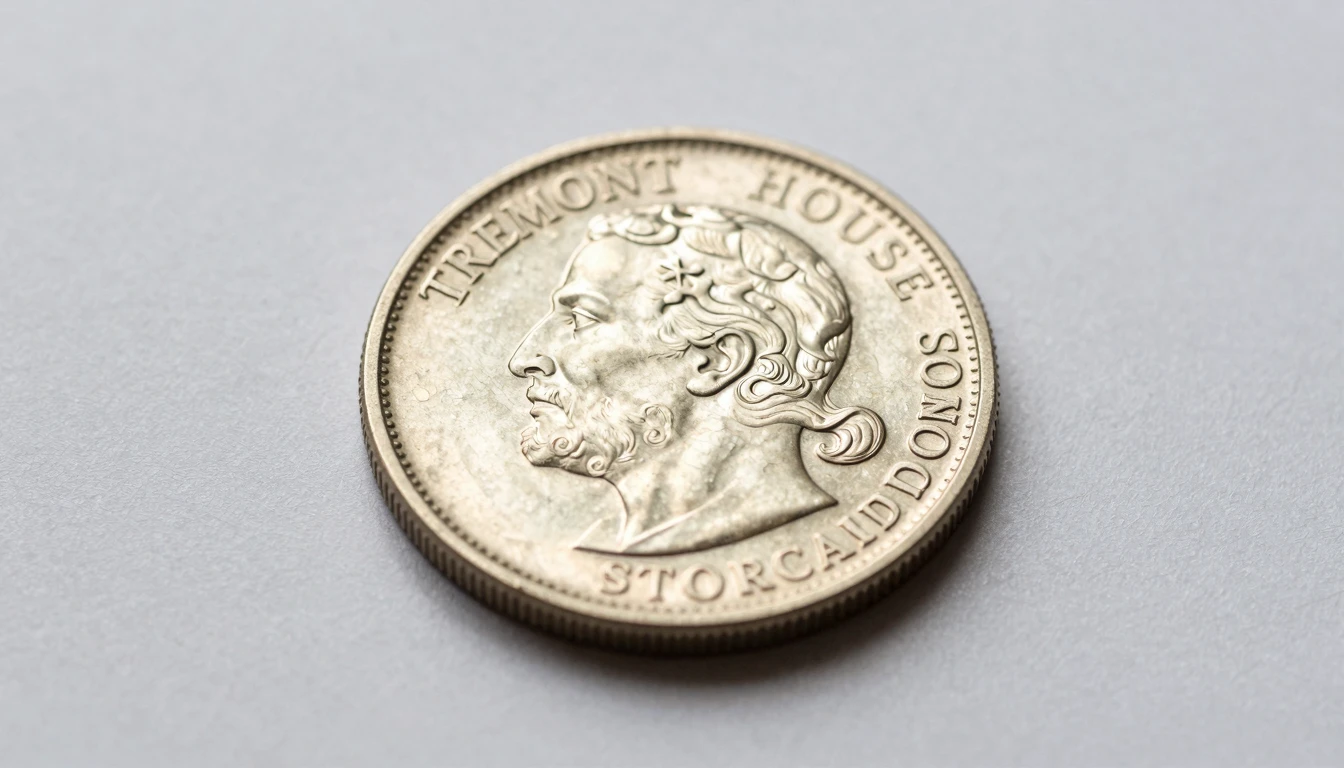 Tremont House storecard token featuring hotel's facade and die varieties