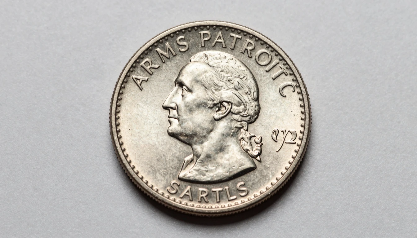 Washington-Arms token with profile and cannons, detailed imagery