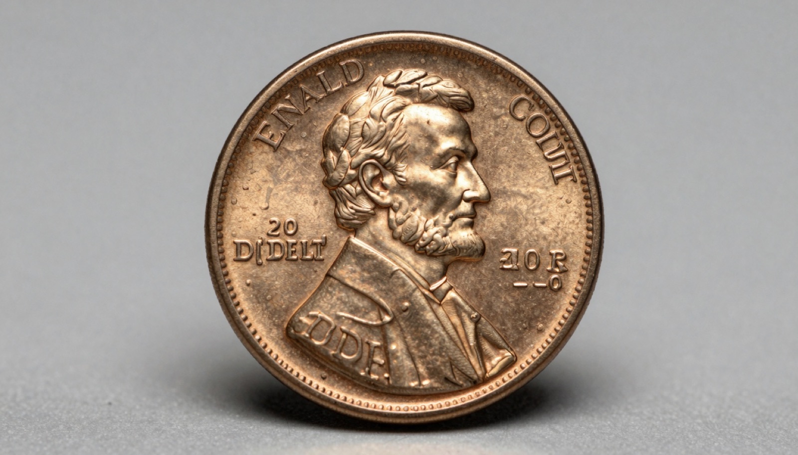 Three iPhones showing Heritcoin, Coinara and CoinSnap coin identifier apps beside a rare US Lincoln cent